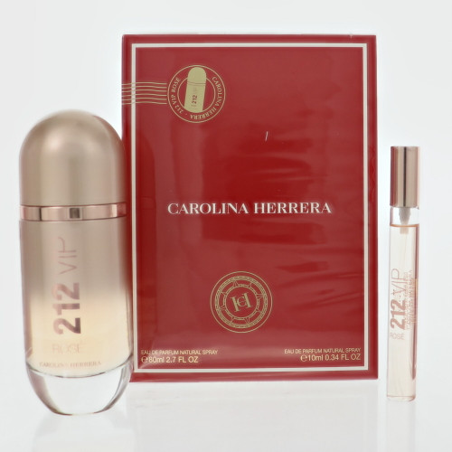 212 Vip Rose by Carolina Herrera Gift Set for Women 2.7 Oz Eau De Parfum Spray