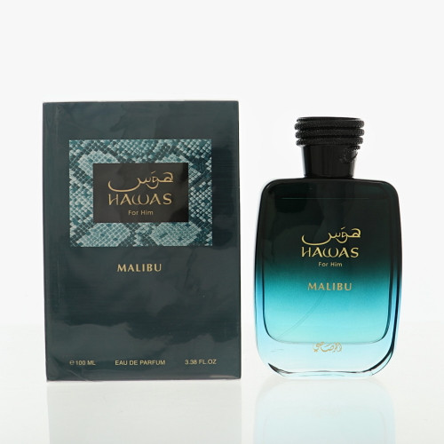 Hawas Malibu by Rasasi Box for Men 3.38 Oz Eau De Parfum Spray