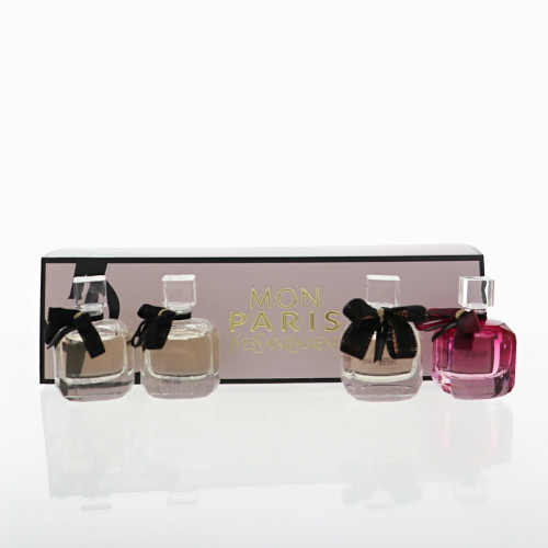 Mon Paris by Yves Saint Laurent Gift Set for Women 4 Piece Set For Women: 0.25 Oz Mon Paris Eau De Parfum, 0.25 Oz Mon Paris Eau De Parfum, 0.25 Oz Mon Paris Lumiere Eau De Toilette, 0.25 Oz Intensement Eau De Parfum