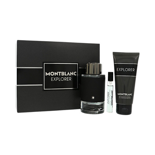 Mont Blanc Explorer by Mont Blanc Gift Set for Men 3 Piece Set For Men: 3.3 Oz Eau De Parfum Spray, 0.25 Oz Eau De Parfum Spray, 3.3 Oz All-Over Shower Gel