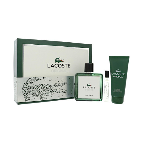 Lacoste Original by Lacoste Gift Set for Men 3 Piece Set For Men: 3.3 Oz Eau De Parfum Spray, 0.25 Oz Eau De Parfum Spray, 3.3 Oz Shower Gel