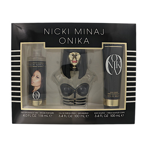 Onika by Nicki Minaj Gift Set for Women 3 Piece Gift Set For Women - 3.4 Oz Eau De Parfum Spray, 3.4 Oz Body Lotion, 4 Oz Body Mist