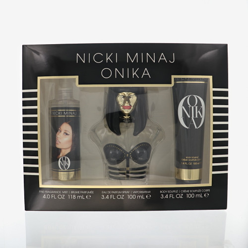Onika by Nicki Minaj Gift Set for Women 3 Piece Gift Set For Women - 3.4 Oz Eau De Parfum Spray, 3.4 Oz Body Lotion, 4 Oz Body Mist