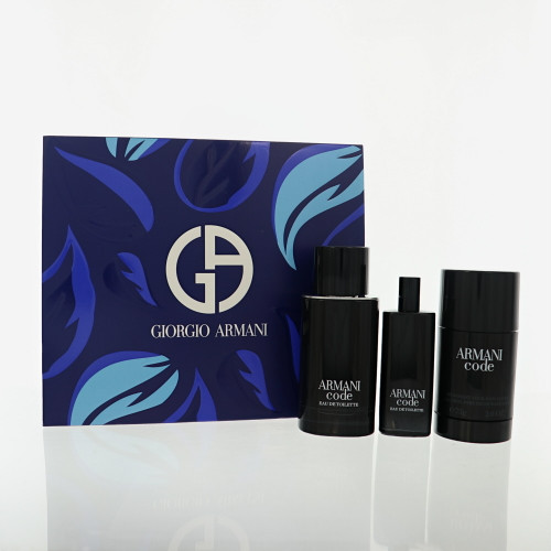 Armani Code by Giorgio Armani Gift Set for Men 3 Piece Gift Set For Men - 2.5 Oz Eau De Toilette, 2.5Oz Deodorant, Mini Eau De Toilette