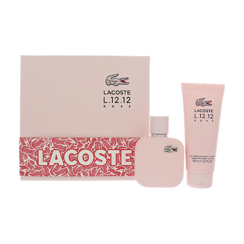 Lacoste L.12.12 Rose by Lacoste Gift Set for Women 2 Piece Set For Women: 1.7 Oz Eau De Parfum Spray, 3.3 Oz Perfumed Body Lotion