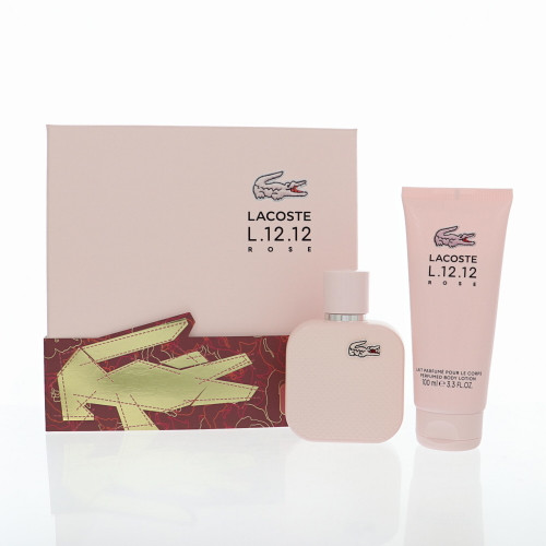 Lacoste L.12.12 Rose by Lacoste Gift Set for Women 2 Piece Set For Women: 1.7 Oz Eau De Parfum Spray, 3.3 Oz Perfumed Body Lotion