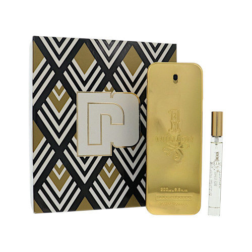 Paco Rabanne 1 Million by Paco Rabanne Gift Set for Men 2 Piece Gift Set For Men - 6.8 Oz. Eau De Toilette, 10 Ml Eau De Toilette Spray