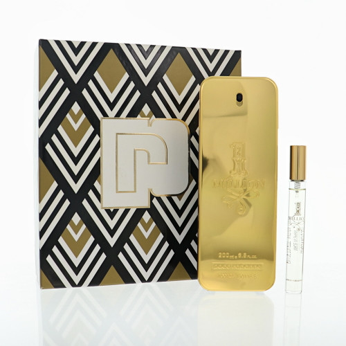 Paco Rabanne 1 Million by Paco Rabanne Gift Set for Men 2 Piece Gift Set For Men - 6.8 Oz. Eau De Toilette, 10 Ml Eau De Toilette Spray