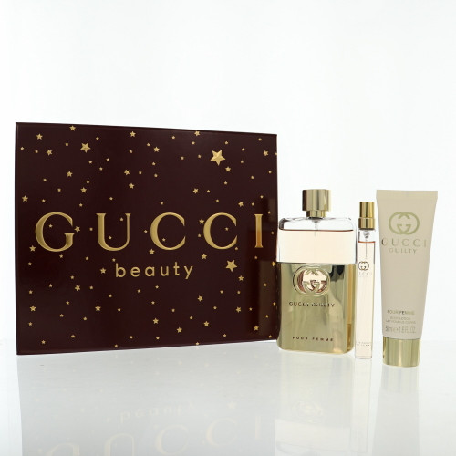 Gucci Guilty by Gucci Gift Set for Women 3 Piece Gift Set For Women - 3.0 Oz Eau De Parfum Spray, 0.33 Oz Eau De Parfum Spray, 1.6 Oz Body Lotion