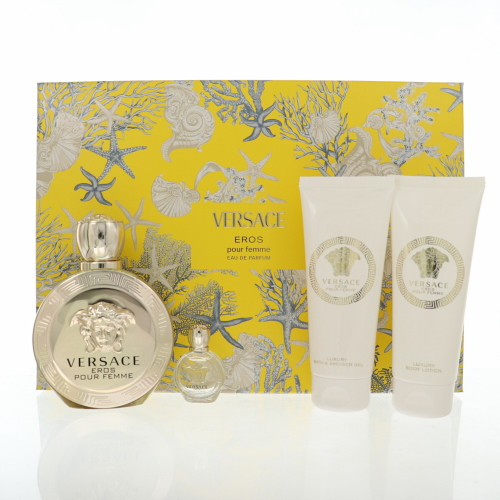 Versace Eros Pour Femme by Versace Gift Set for Women 3.4 Oz Eau De Parfum Spray