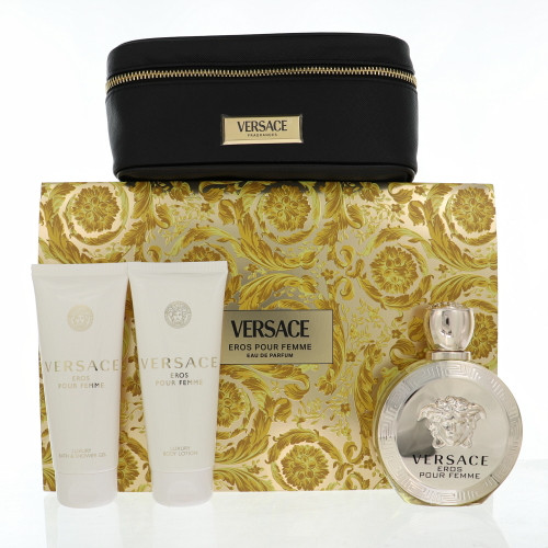 Versace Eros Pour Femme by Versace Gift Set for Women 3.4 Oz Eau De Parfum Spray