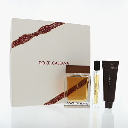 D & G The One by Dolce & Gabbana Gift Set for Men 3 Piece Gift Set For Men - 3.3 Oz Eau De Toilette Spray, 0.33 Oz Eau De Toilette Spray, 1.69 Oz Shower Gel