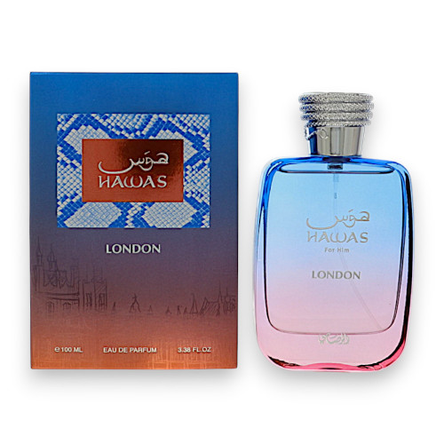 Hawas London by Rasasi Box for Men 3.38 Oz Eau De Parfum Spray