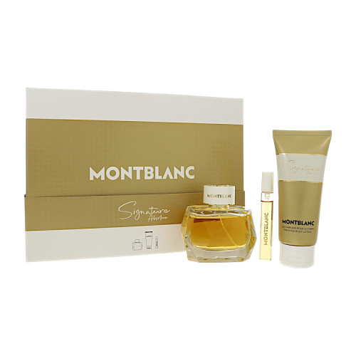 Mont Blanc Signature Absolue by Mont Blanc Gift Set for Women 3 Piece Set For Women: 3 Oz Eau De Parfum Spray, 0.25 Oz Eau De Parfum Spray, 3.3 Oz Body Lotion