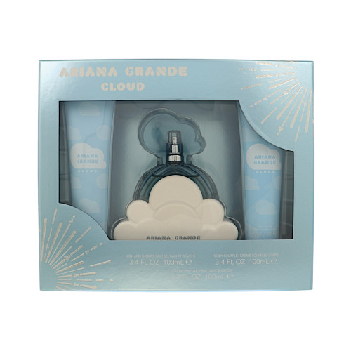 Cloud by Ariana Grande Gift Set for Women 3Pc Gift Set- 3.4Oz Edp Spray,3.4Oz Body Souffle,3.4Oz Bath & Shower Gel Oz