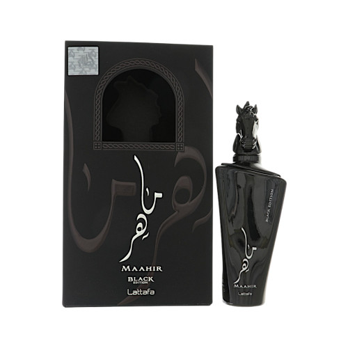 Maahir Black Edition by Lattafa - 3.4 oz Eau De Parfum Spray bottle for Men