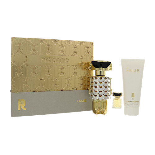 Paco Rabanne Fame by Paco Rabanne Gift Set for Women 3 Pc Gift Set-2.7Oz Edp Spray, 0.14Oz Edp Splash, 3.4Oz Body Lotion Oz