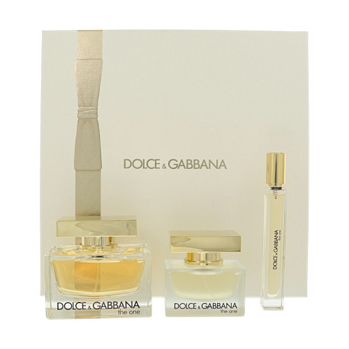 The One by Dolce & Gabbana Gift Set for Women 3 Piece Set For Women: 2.5 Oz Eau De Parfum Spray, 0.33 Oz Eau De Parfum Spray, 1 Oz Hair Mist