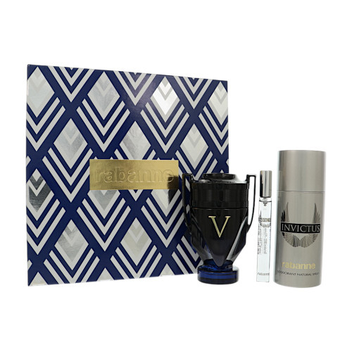 Invictus Victory Elixir by Paco Rabanne Gift Set for Men 3 Pc Gift Set - 3.4Oz Edp Spray, 5.1Oz Deodorant Spray, 0.34Oz Edt Spray Oz