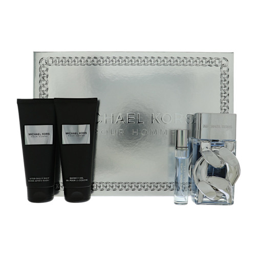 Michael Kors Pour Homme by Michael Kors Gift Set for Men 4 Piece Gift Set For Men - 3.4 Oz Eau De Parfum Spray, 0.3 Oz Eau De Parfum Spray, 3.4 Oz Shower Gel, 3.4 Oz After Shave Balm