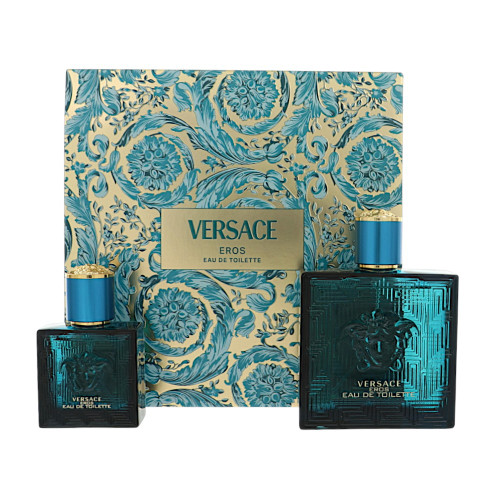 Versace Eros by Versace Gift Set for Men 2 Pc Gift Set - 3.4Oz Edt Spray, 1.0Oz Edt Spray Oz