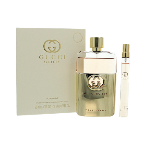 Gucci Guilty by Gucci Gift Set for Women 2 Piece Set For Women: 3 Oz Eau De Parfum Spray, 0.33 Oz Eau De Parfum Spray