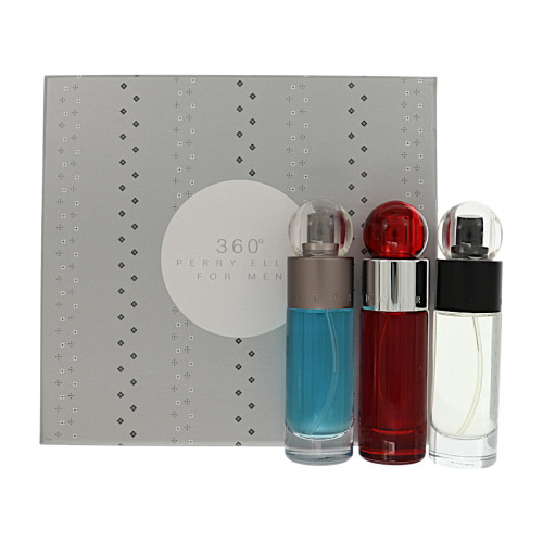 Perry Ellis 360 by Perry Ellis Gift Set for Men 3 Piece Set For Men: 1 Oz 360 Perry Ellis Eau De Toilette Spray, 1 Oz Red Perry Ellis Eau De Toilette Spray, 1 Oz Perry Ellis Reserve Eau De Toilette Spray