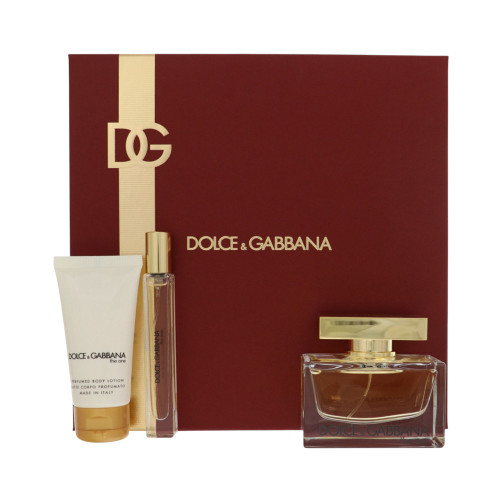 The One by Dolce & Gabbana Gift Set for Women 3 Piece Set For Women: 2.5 Oz Eau De Parfum Spray, 0.33 Oz Eau De Parfum Spray, 1.7 Oz Body Lotion