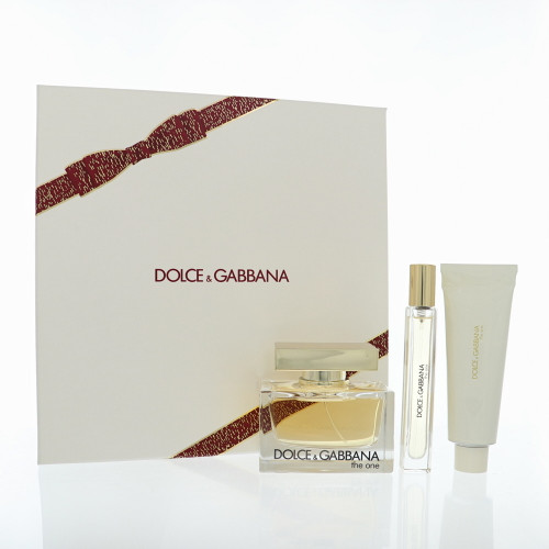 The One by Dolce & Gabbana Gift Set for Women 3 Piece Set For Women: 2.5 Oz Eau De Parfum Spray, 0.33 Oz Eau De Parfum Spray, 1.7 Oz Body Lotion