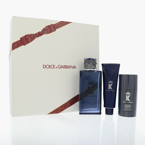 K King by Dolce & Gabbana Gift Set for Men 3 Piece Gift Set For Men - 3.3 Oz Eau De Parfum Spray, 1.69 Oz Shower Gel, 2.6 Oz Stick Deodorant
