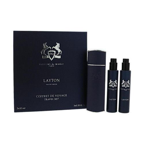 Layton Travel Set by Parfums De Marly Gift Set for Men 3 Pc Gift Set- 0.33Oz Edp Spray,0.33Oz Edp Spray,0.33Oz Edp Spray Oz