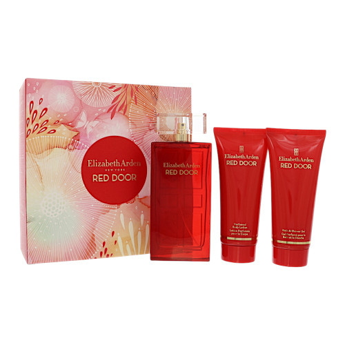 Red Door by Elizabeth Arden Gift Set for Women 3 Piece Gift Set For Women - 3.3 Oz  Eau De Toilette, 3.3 Oz Body Lotion, 3.3 Oz Shower Gel