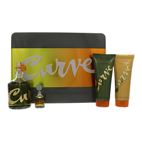 Curve by Liz Claiborne Gift Set for Men 4 Piece Set For Men: 4.2 Oz Cologne Spray, 0.25 Oz Cologne Splash, 3.4 Oz Aftershave Balm, 3.4 Oz Showerl Gel