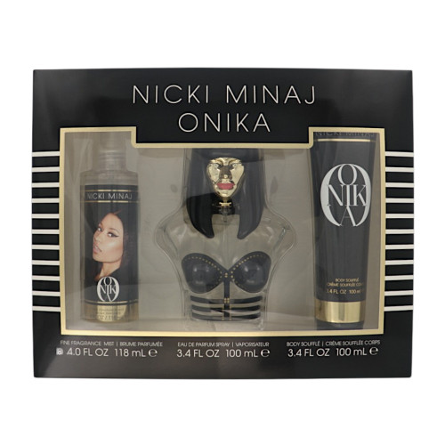 Onika by Nicki Minaj Gift Set for Women 3 Piece Gift Set For Women - 3.4 Oz Eau De Parfum Spray, 3.4 Oz Body Lotion, 4 Oz Body Mist