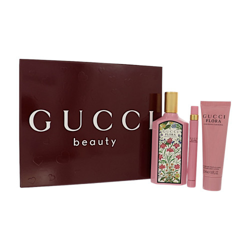 Gucci Flora Gorgeous Gardenia by Gucci Gift Set for Women 3 Piece Set For Women: 3.3 Oz Eau De Parfum Spray, 0.33 Oz Eau De Parfum Spray, 1.6 Oz Perfumed Body Lotion
