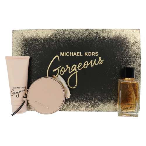 Michael Kors Gorgeous by Michael Kors Gift Set for Women 3 Pc Gift Set: 3.4Oz Edp Spray, 3.4Oz Body Lotion,Round Purse Oz