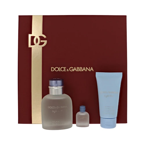 Light Blue by Dolce & Gabbana Gift Set for Men 3 Piece Set For Men: 2.5 Oz Eau De Toilette Spray, 0.15 Oz Eau De Toilette Splash, 1.7 Oz Refreshing Shower Gel