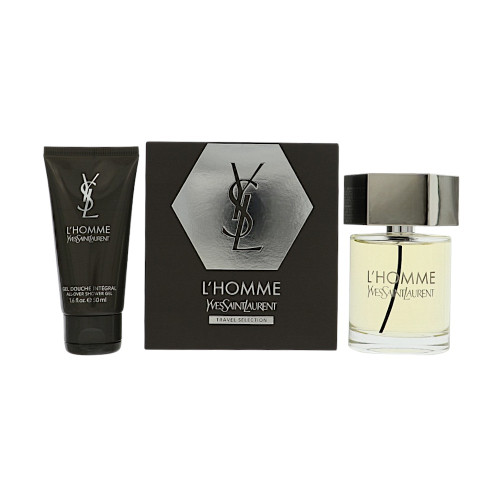 L'homme by Yves Saint Laurent Gift Set for Men 2 Piece Set For Men: 3.3 Oz Eau De Toilette Spray, 1.6 Oz All-Over Shower Gel