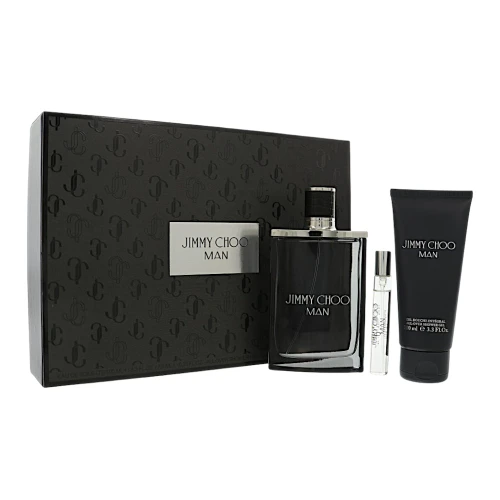 Jimmy Choo Man by Jimmy Choo Gift Set for Men 3 Piece Set For Men: 3.3 Oz Eau De Toilette Spray, 0.25 Oz Eau De Toilette Spray, 3.3 Oz All-Over Shower Gel