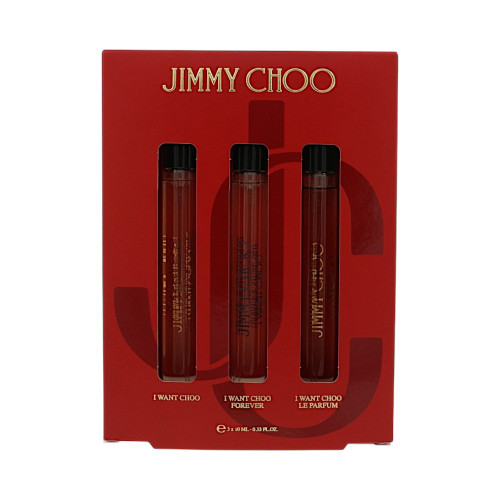 I Want Choo by Jimmy Choo Gift Set for Women 3 Piece Gift Set - 0.33 Oz I Want Choo Eau De Parfum Spray ,0.33Oz  I Want Choo Forever Eau De Parfum Spray ,0.33 Oz I Want Choo Le Parfum Spray