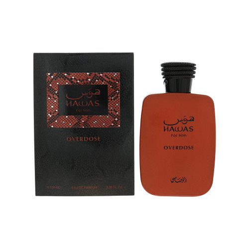Hawas Overdose by Rasasi Box for Men 3.38 Oz Eau De Parfum Spray