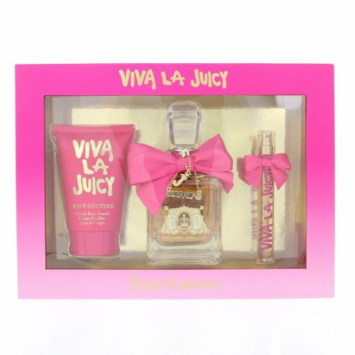 VIVA LA JUICY by Juicy Couture 3 PIECE GIFT SET - 3.4 OZ EAU DE PARFUM SPRAY NEW