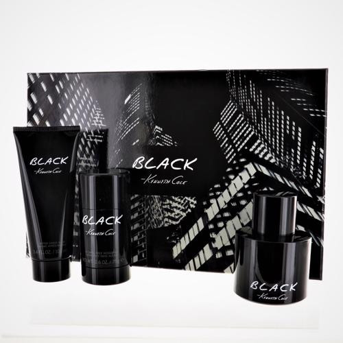 KENNETH COLE BLACK by Kenneth Cole 3 PIECE GIFT SET - 3.4 OZ EAU DE TOILETTE