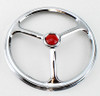 5-3/4" Motorcycle Single Headlight Headlamp Bulb Trim Cover Ring Lucas Tri Bar Red Dot