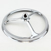 5-3/4" Motorcycle Headlight Headlamp Bulb Chrome Trim Cover Tri Bar Bullet Spike