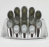 Vintage Chrome Pipe Organ Speaker Cover Package Tray 6X9 Lowrider Rat Hot Rod