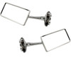 Rectangle Long Arm Peep Mirror Outside Side Rear View Door Hot Street Rat Rod Pair