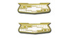 57 1957 Chevy Aluminum GOLD Crest Quarter Panel Emblems