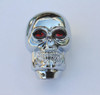 Chrome Aluminum Skull W/ Red Jewel Eyes Shifter Handle Knob Column & Floor Shift