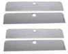 4X6" Sealed Beam Headlight Headlamp Bulbs Half Moons Trim Covers Shields Set New